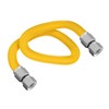 Flextron Gas Line Hose 3/8'' O.D.x48'' Len 3/8" FIP Fittings Yellow Coated Stainless Steel Flexible Connector FTGC-YC14-48H